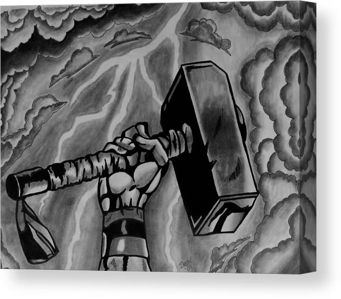 Hammer of thor canvas print canvas art by jeremy moore