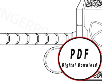 Hammer diy template pattern tv series movie blueprint diy pdf digital donwload vector printable cosplay costume larp pdf