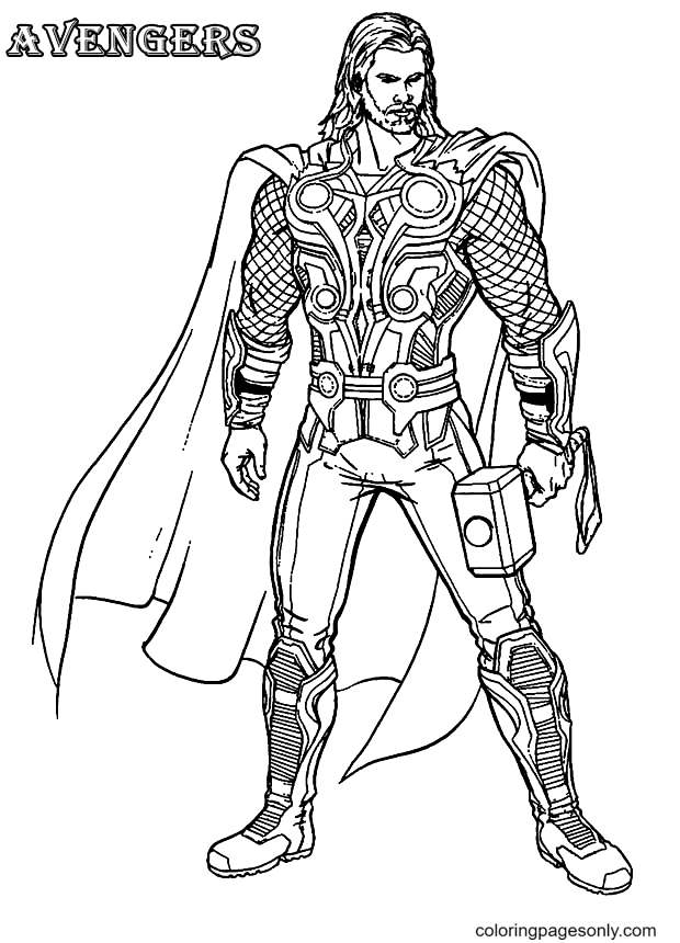 Thor coloring pages printable for free download