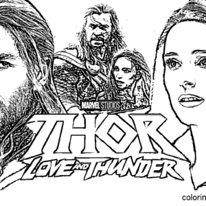 Thor love and thunder coloring pages printable for free download