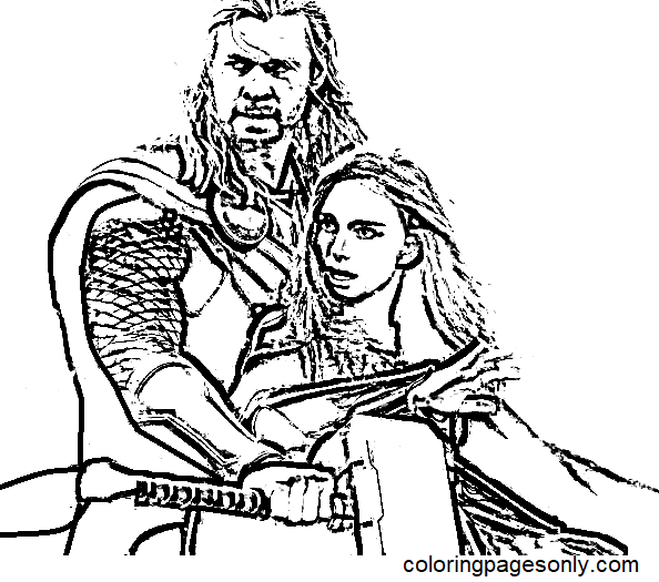 Thor love and thunder coloring pages printable for free download