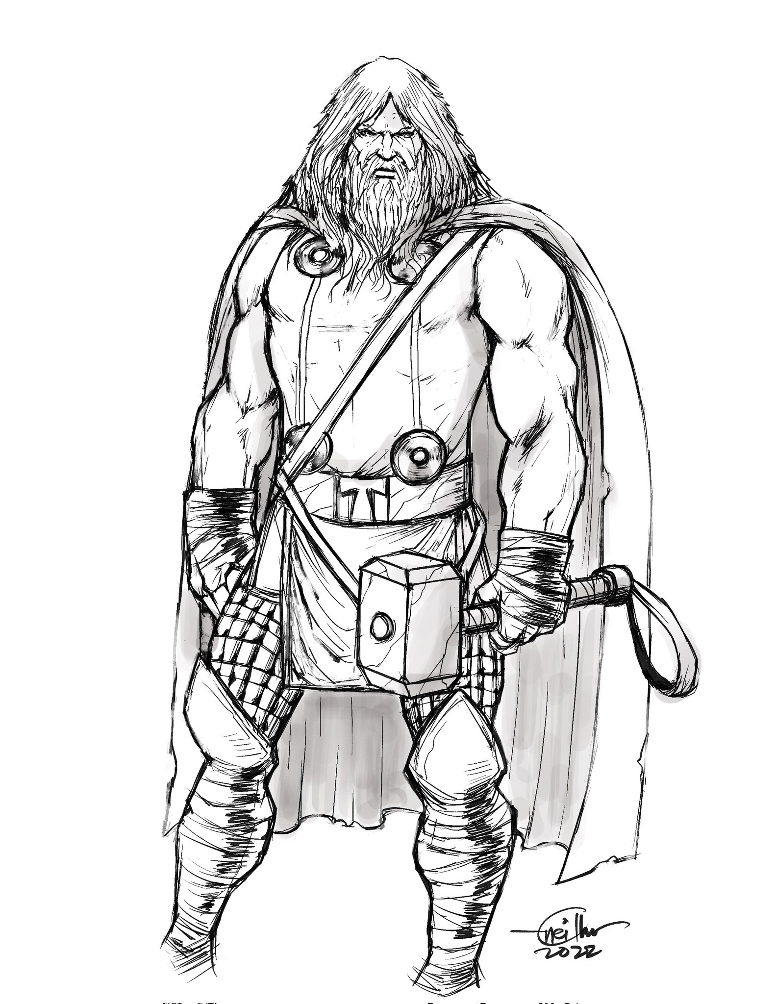 Neil anoba on x a quick sketch thor after i saw the recent teaser trailer of thor love and thunder ð thor marvel marvelics thorloveandthunder fanart httpstcohqyquczpc x