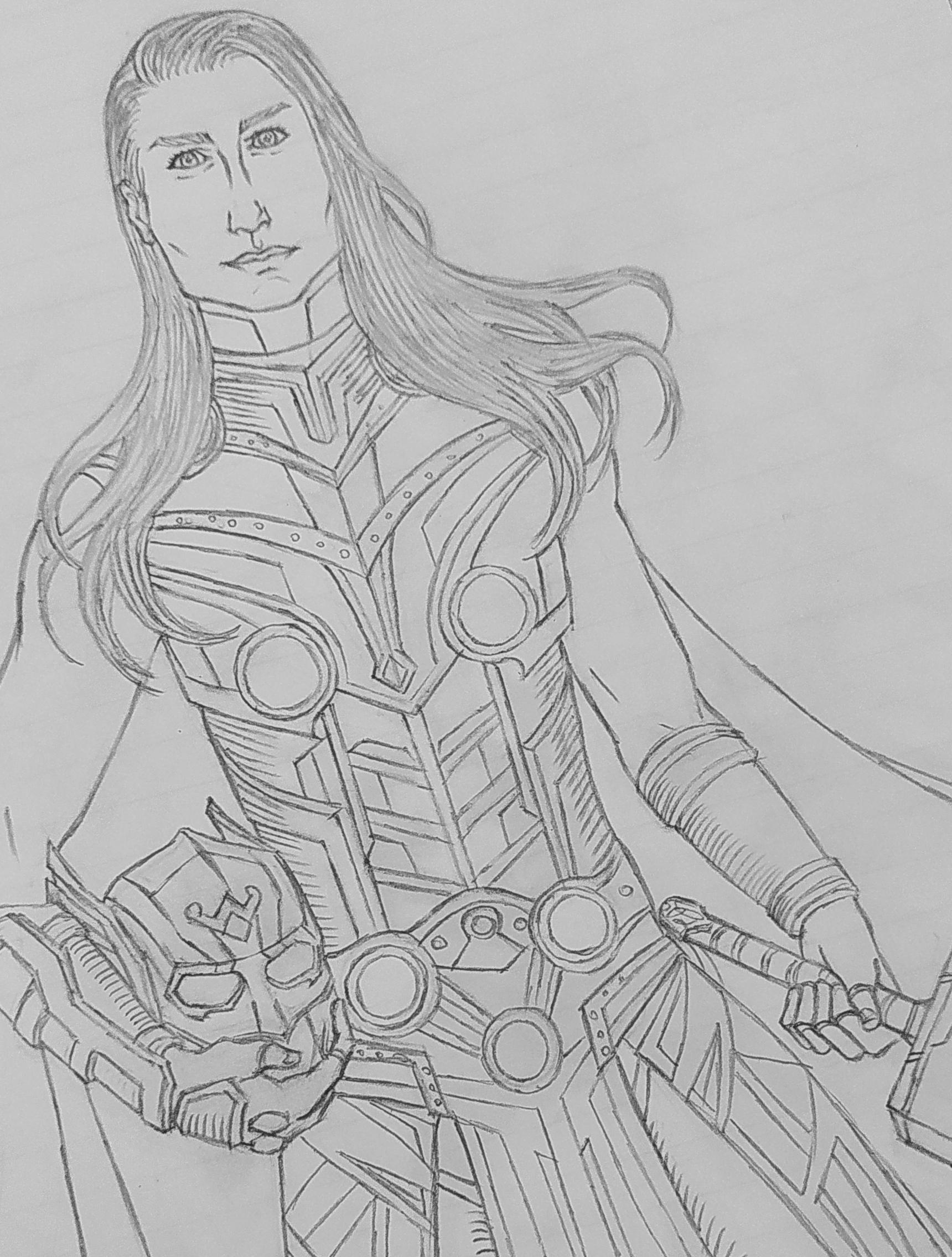 Jane foster aka âthe mighty thor âby me pencils on paper rmarvelstudios
