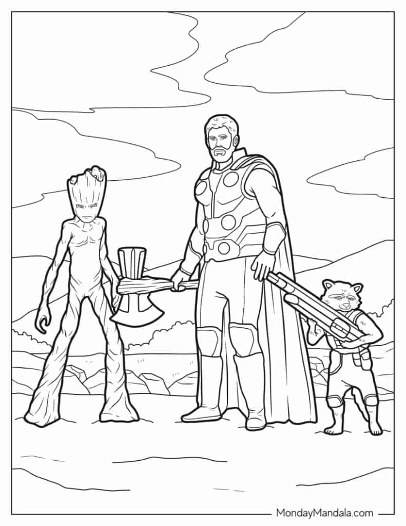 Thor coloring pages free pdf printables