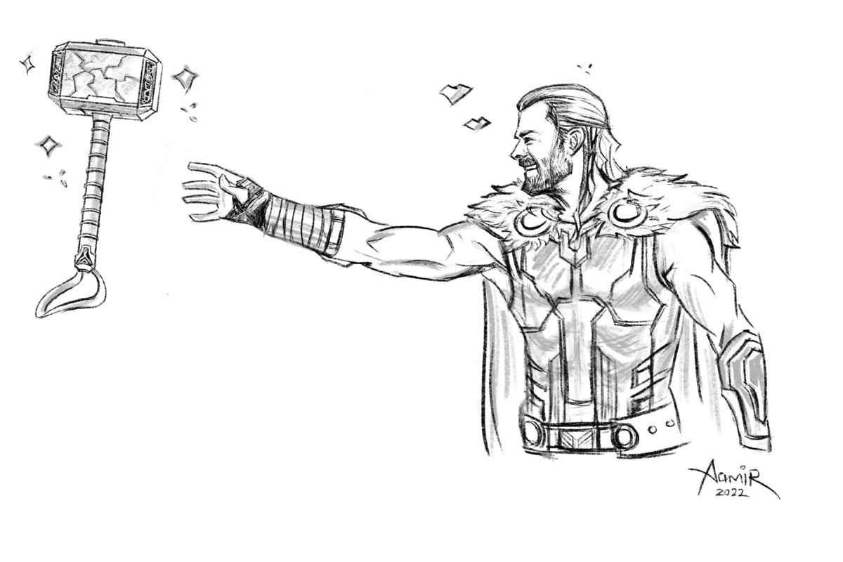 Thor love and thunder art thor ic drawing anime drawings