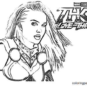 Thor love and thunder coloring pages printable for free download
