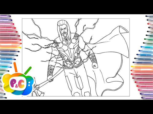 Thor love and thunder coloring pages thor marvel coloring janji