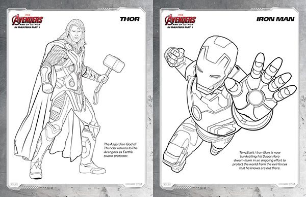 Free kids printables marvels the avengers age of ultron coloring pages