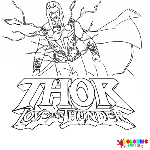 Thor love and thunder coloring pages