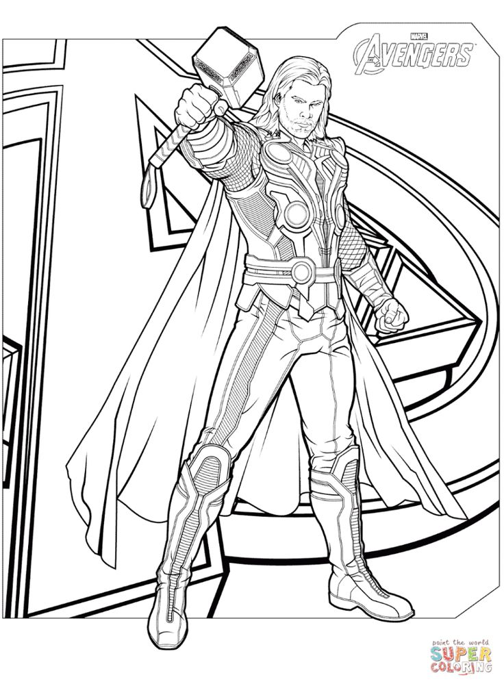 Vingadores thor para colorir thor para colorear avengers para colorear superheroes dibujos