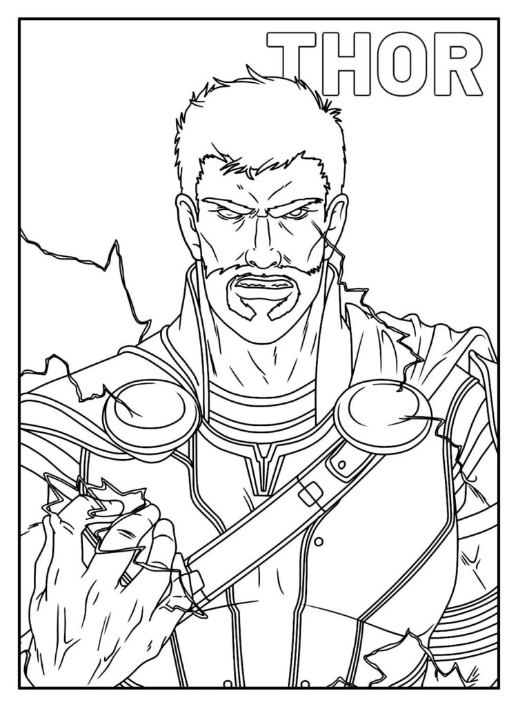 Desenhos de thor para colorir