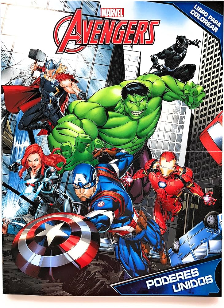 Marvel avengers libro para colorear pãginas libro para pintar incluye personajes de avengers capitan america iron man hulk thor black panther black widow hawkeye y otros estimular motricidad fina entretenimiento y