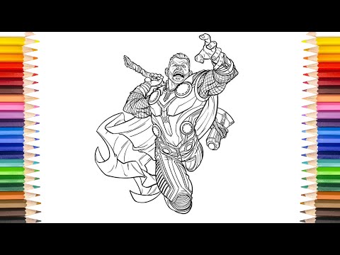 Thor ragnarok coloring pages short hair the god of thunder thor coloring pages