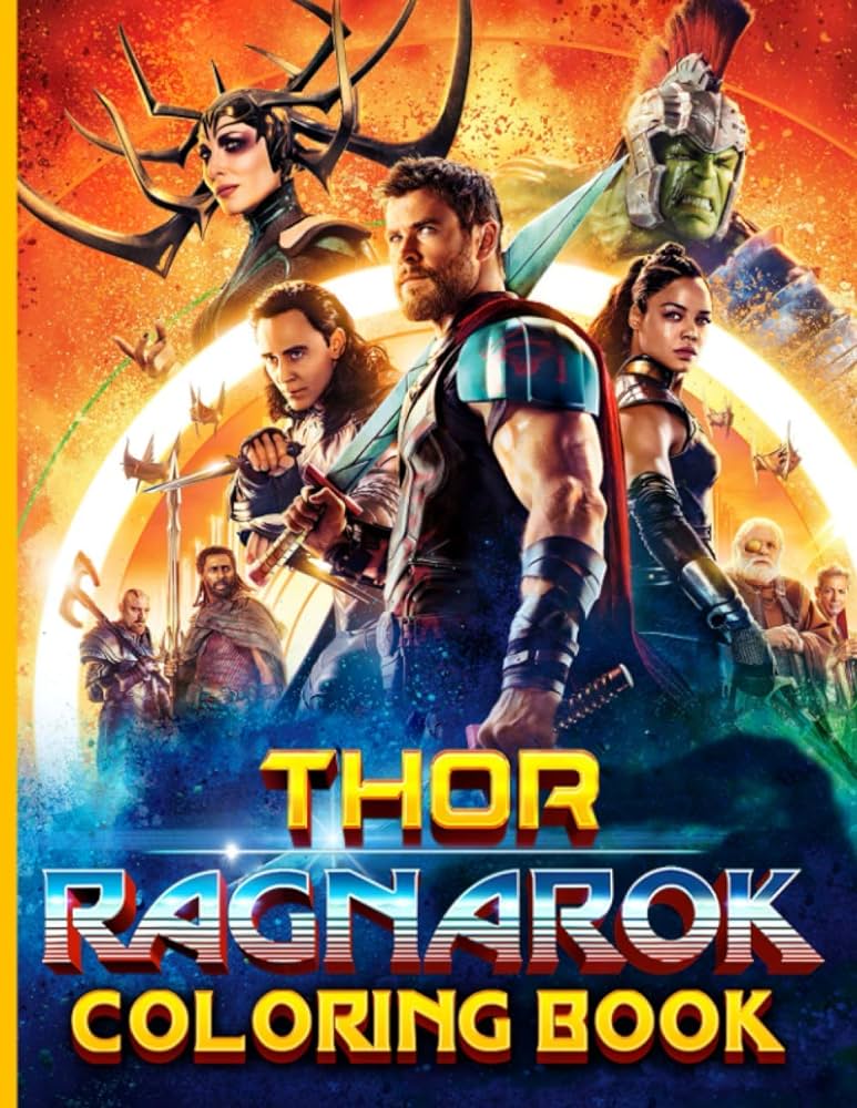 Thor ragnarok coloring book thor ragnarok coloring books for adults tweens activity book lover gifts takeshi koyasu books