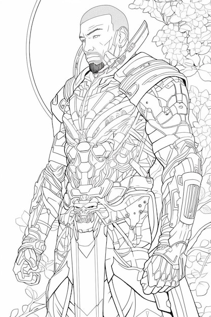 Page strong outlined coloring page images
