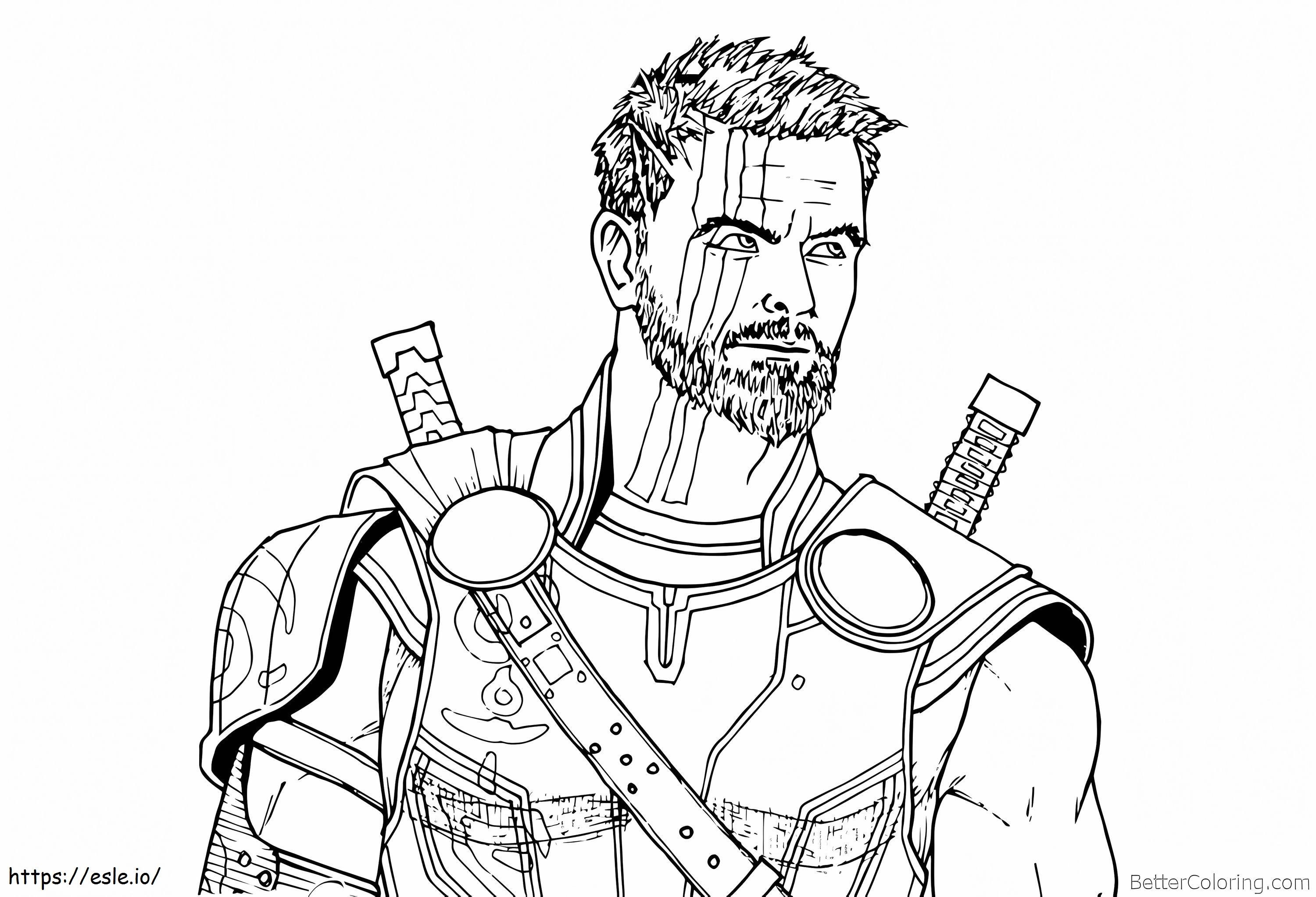 Avengers infinity war thor drawing coloring page