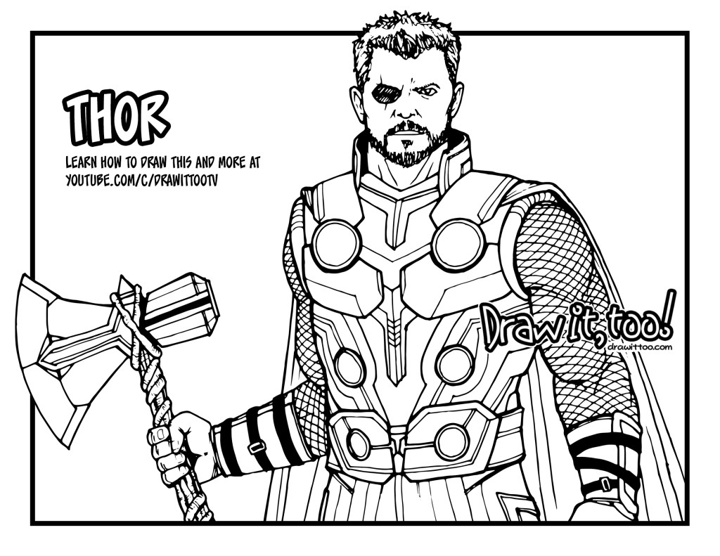 How to draw thor avengers infinity war drawing tutorial