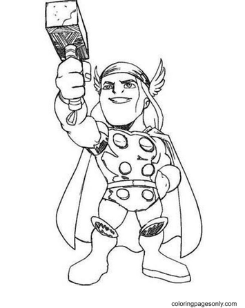 Thor in thor ragnarok coloring page