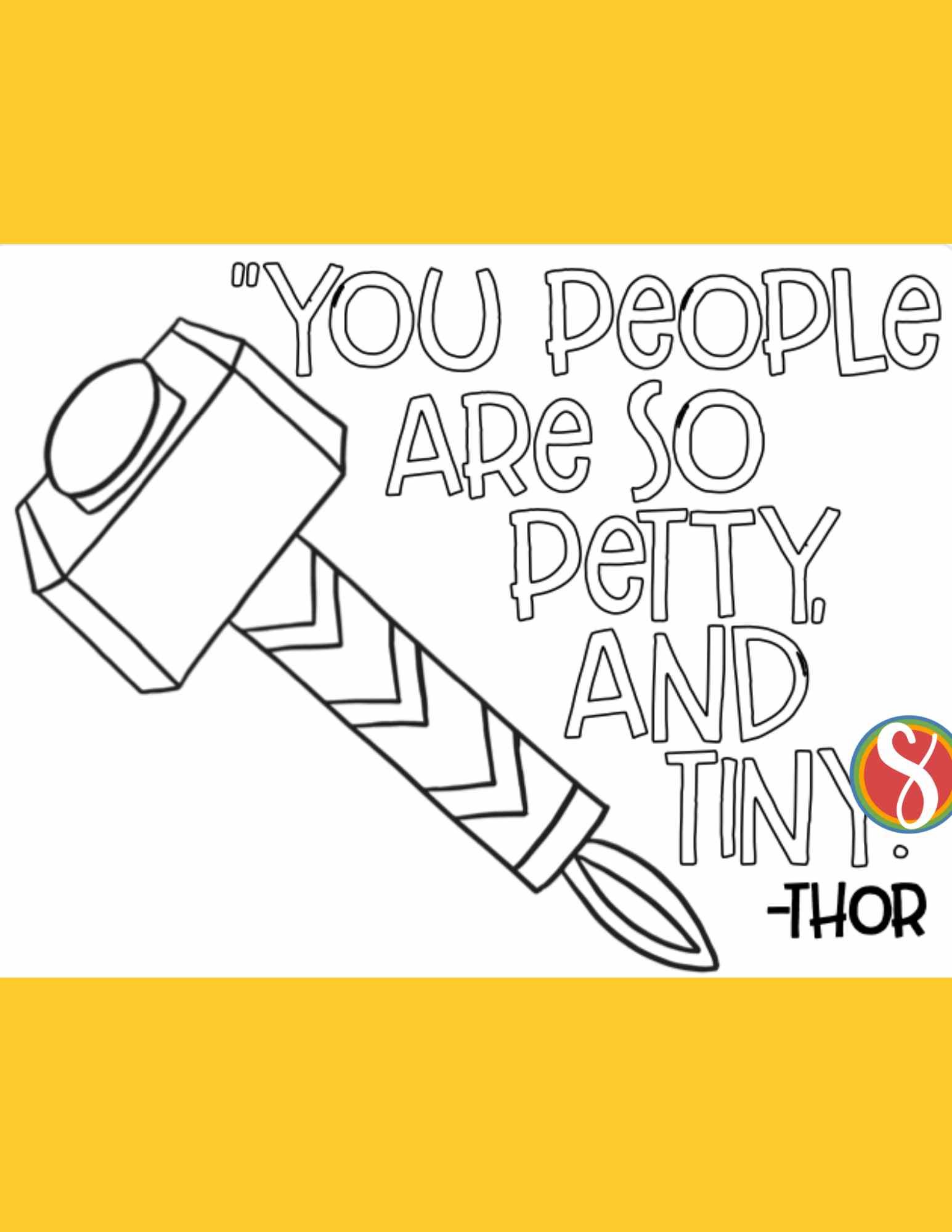 Free thor mjolnir coloring pages â stevie doodles