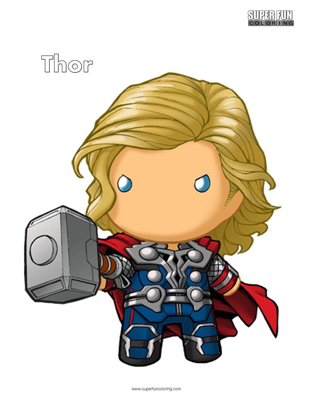 Cute thor coloring page
