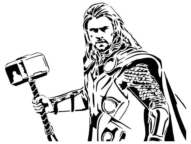 Thor stencil thor marvel art drawings stencils