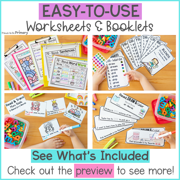 Beginning consonant blends worksheets centers posters br cr dr â proud to be primary