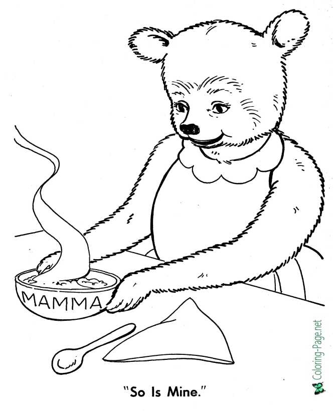 Goldilocks and the three bears coloring page