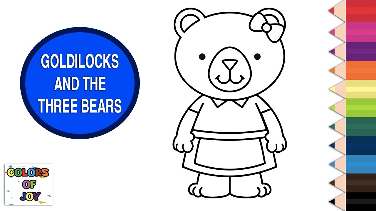 Lets have fun coloring about goldilocks and the three bears mama bear colors of joy