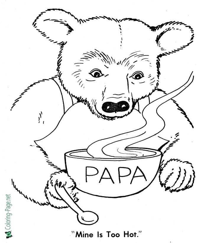 Goldilocks and the three bears coloring pages