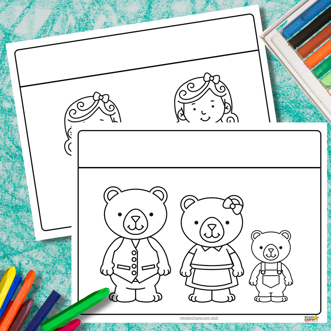 Easy coloring pages book goldilocks easy coloring