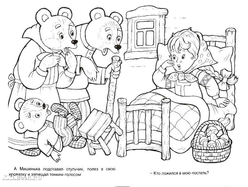 Online coloring pages the coloring the bears found the girl three bears