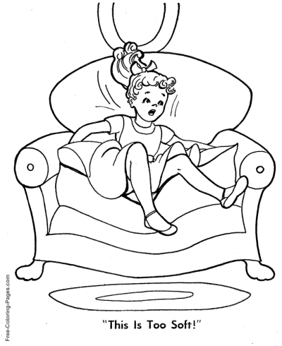 Goldilocks and three bears story coloring pages