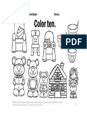 Goldilocks colouring page pdf goldilocks and the three bears european folklore