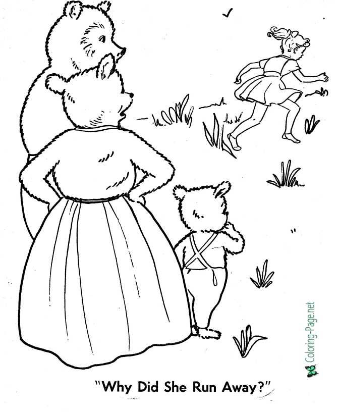 Goldilocks and the three bears coloring pages
