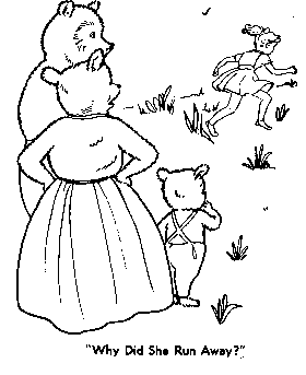 Goldilocks and the three bears coloring pages