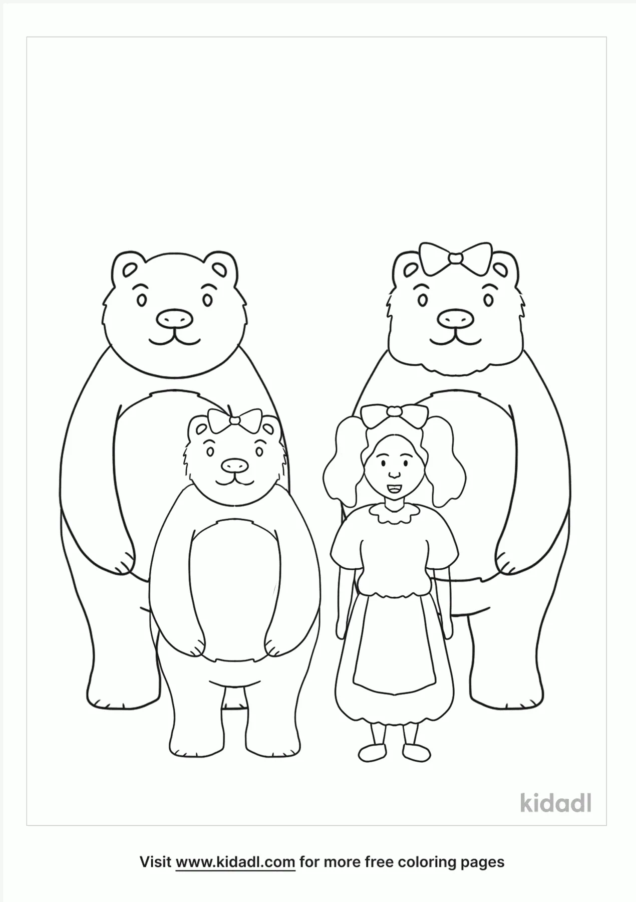 Free goldilocks and the three bears coloring page coloring page printables
