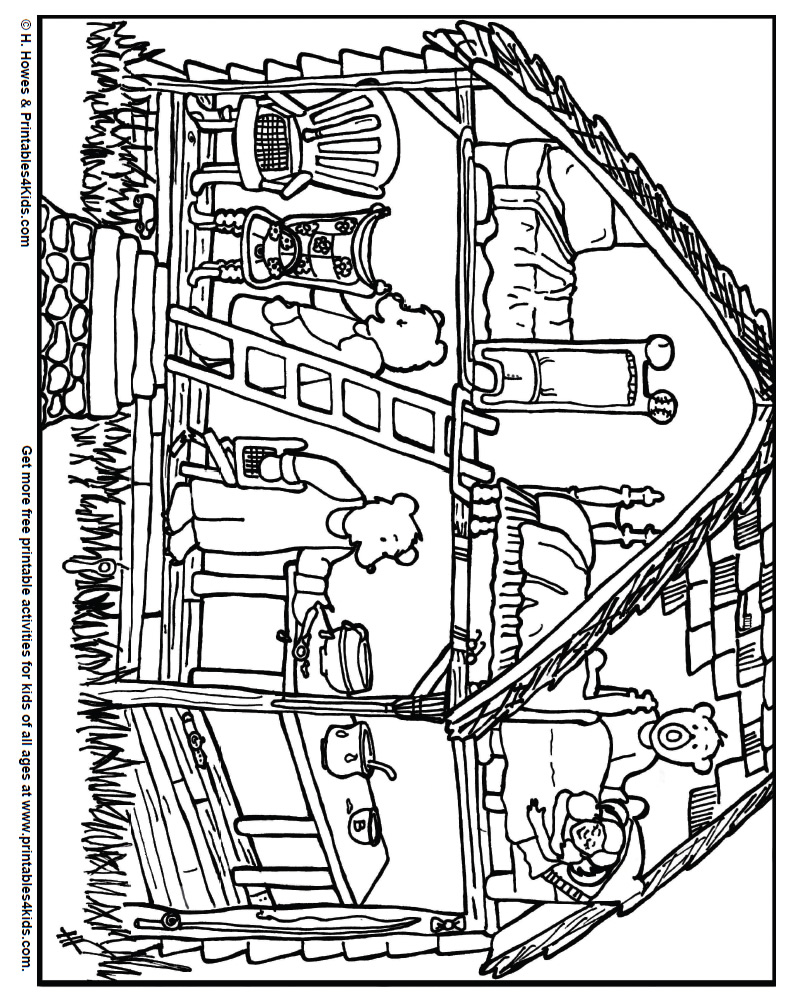 Goldilocks and the three bears coloring pages