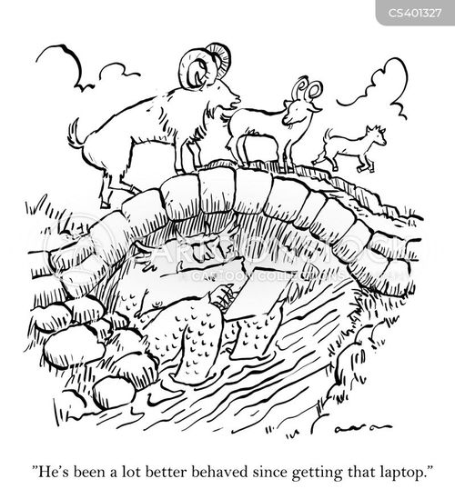 Three billy goats gruff cartoons and ics