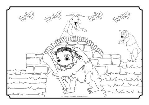 Three billy goats gruff louring sheets sb