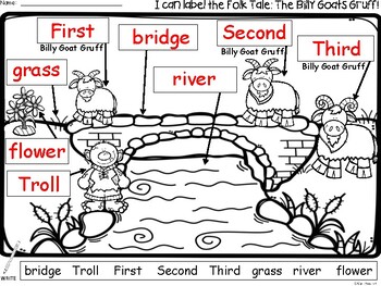 A the three billy goats gruff label the folk tale by regina davis