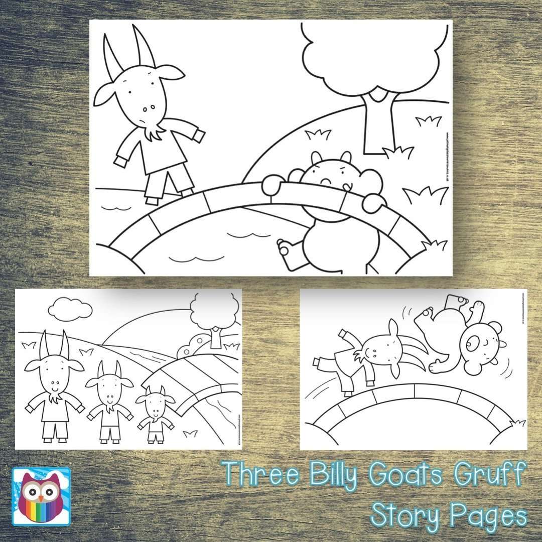 Three billy goats gruff story pages â primary classroom resources