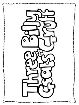 Three billy goats gruff themed coloring worksheets preschool educational sheets