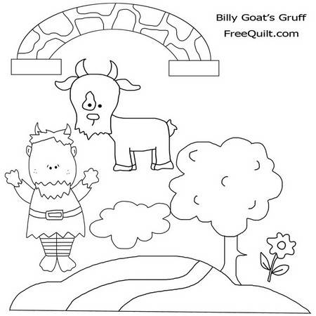 Three billy goats gruff â printable clip art black white
