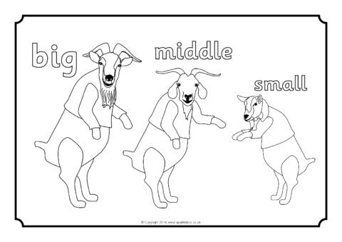 Three billy goats gruff louring sheets sb