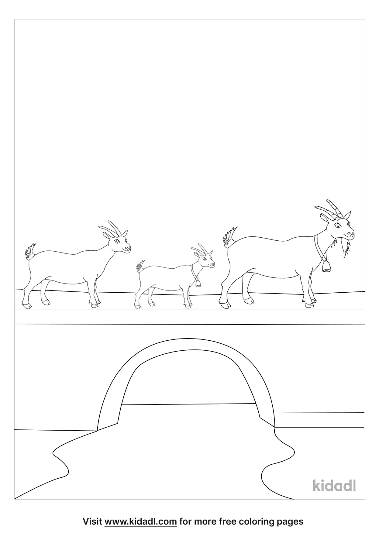 Free three billy goats gruff coloring page coloring page printables