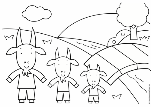 Three billy goats gruff story pages teaching resources