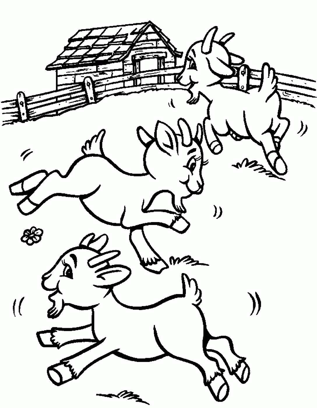 Coloring pages three billy goat coloring pages