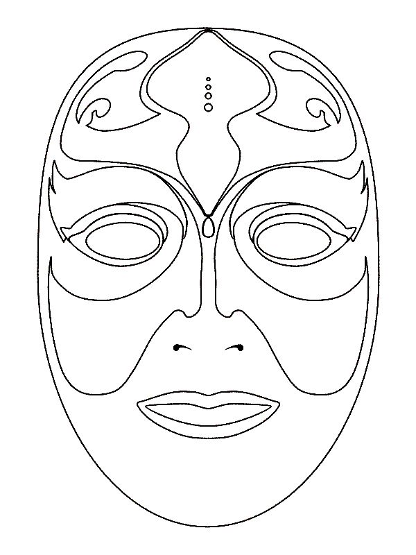 Explore the world of masks through coloring pages
