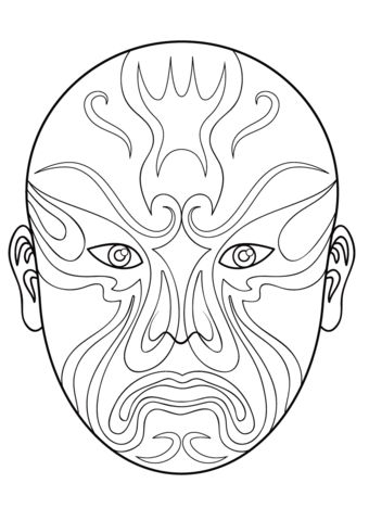 Chinese opera mask coloring page from masks category select from printable crafts of cartoons nature aniâ chinese opera mask opera mask coloring mask