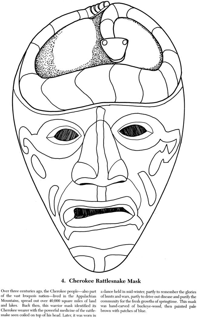 Wele to dover publications native american masks coloring pages coloring books
